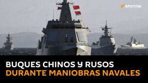 Militares rusos y chinos practican a disparar juntos contra un objetivo marítimo