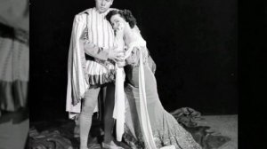 MARIO LANZA performs a mocking version of "Be My Love" with parody photos of "Romeo and Juliet ".