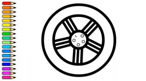 Como dibujar una RUEDA DE COCHE NUEVO/ dibujos para niños / How to draw a NEW CAR WHEEL