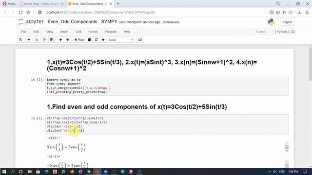 Even and Odd Signals Using Python смотреть онлайн