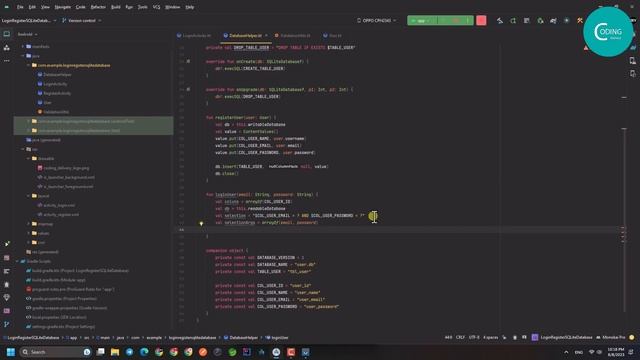 Android Kotlin Login & Register using SQLite Database | SQLite Database tutorial | Android Tutorial смотреть онлайн