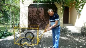 Везун желтый для Чернигова. Грузовая тележка-велоприцеп (универсальный вариант)