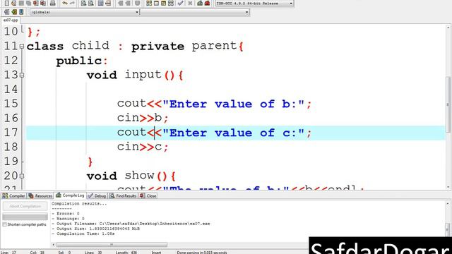 Private Inheritance in C++ Example | object oriented programming c++ tutorial - 33