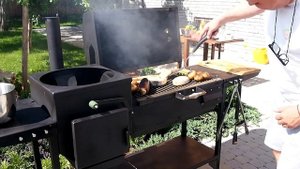 Угольный гриль Паладин - готовим стейки лосося