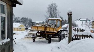 Т16 перевозка дров по глубокому снегу