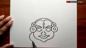 kathakali Drawing Step by Step || Onam Festival Special Drawing || How to Draw Kathakali..