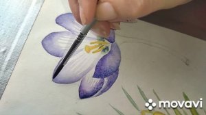 Рисуем весенние цветы акварелью