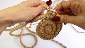 С ЭТОГО начинается любая корзина| Салфетка из джута крючком