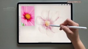 Let's paint flowers on Procreate with realistic watercolor techniques applied