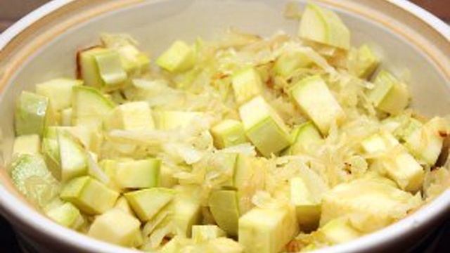 Рагу из патиссонов и кабачков