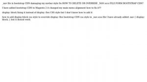 Magento: HOW TO DELETE OR OVERRIDE _NAV CSS FILE FORM BOOTSTRAP CDN