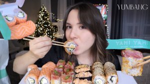 МУКБАНГ пробуем роллы с душком от yami yami Я ХОТЕЛА ПРОСТО ПОЕСТЬ mukbang sushi