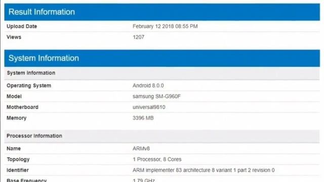 Samsung Galaxy S9 with Exynos 9810 and 4GB RAM leaked on Geekbench смотреть онлайн