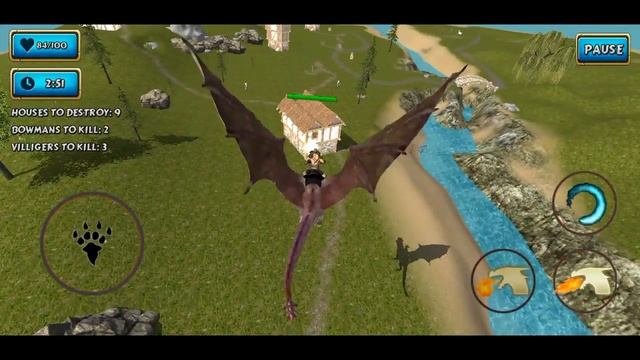 Fire Flying Dragon Simulator Warrior Sky Rider 3D: Destroy Castles - Android Gameplay смотреть онлайн