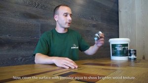 Реставрация стола из массива дуба. Rubio Monocoat: Woodfiller Quick, Precolor Aqua, Oil Plus 2C