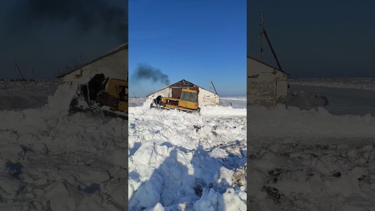 ДТ 75 борется со снегом. смотреть онлайн