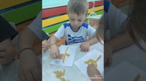Аппликация "Колосок". Группа "Сказка". Воспитатель Худышкина Виктория Андреевна.