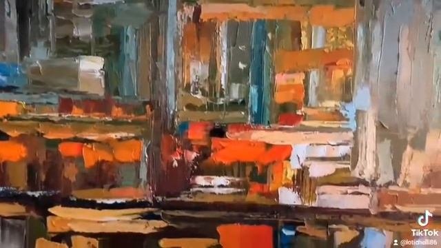 Картина маслом интерьерная абстракция, холст на подрамнике 100х180см смотреть онлайн