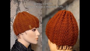 НОВИНКА! Carmelita - шикарная женская шапочка спицами из моточка пряжи за 3 часа - Мастер класс