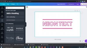 CANVA - How To Create GLOWING NEON TEXT (Free & Easy)