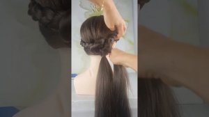 Прическа себе за 4 минуты. Прическа в школу. Hairstyle for yourself in 4 minutes.