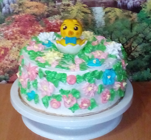 Торт с апельсиновым бисквитом и пралине. На день рождения малыша