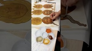 Иконопись: волосы урок 2 ( Лессировка волос русо-рыжим цветом 2-3слоя)