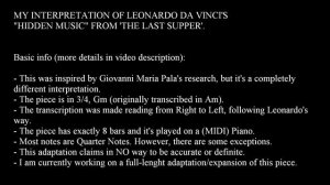 Leonardo Da Vinci's "Hidden Music" in The Last Supper (Mousanz Interpretation)