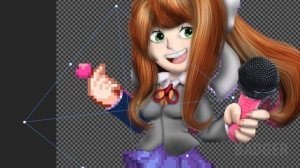 Making Monika from a Friday Night Funkin' Mod in Photoshop | Speed Edit