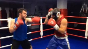 Отработка комбинации левый боковой+правый прямой