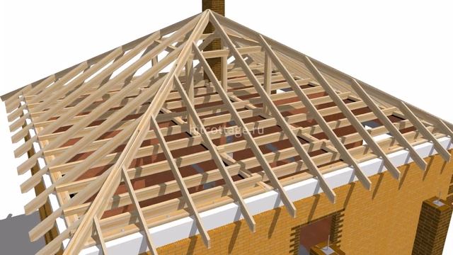 Самая простая 4-х скатная кровля из металлочерепицы