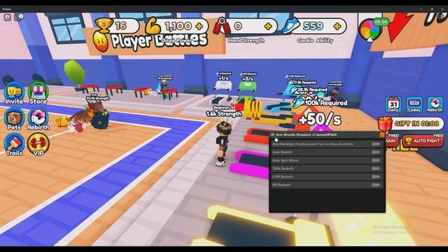 Roblox Arm Wrestle Simulator Script || AutoFarm смотреть онлайн