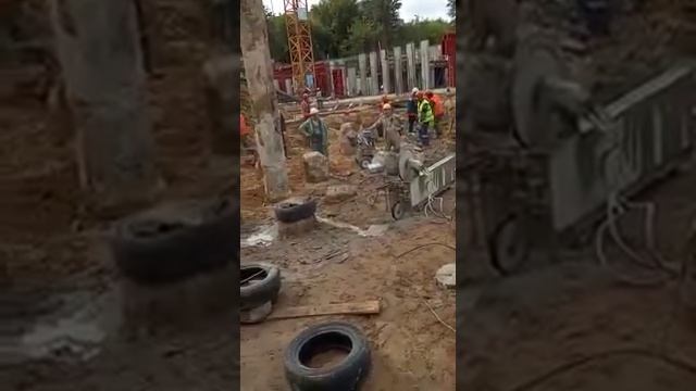 канатная пила кмт резка алмазным канатом демонтаж свай