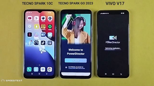 Tecno Spark 10c Vs Tecno Spark Go 2023 Vs Vivo V17 | Speed Test & Comparison