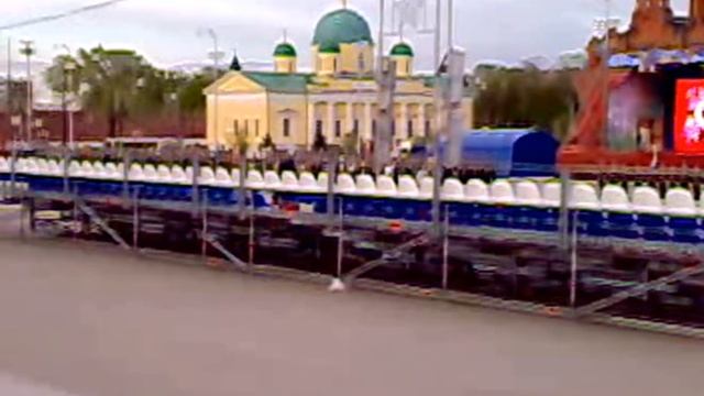 репетиция Парада Победы на площади Ленина в Туле.Военная техника.