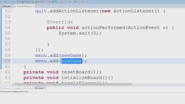 Tic Tac Toe GUI Project Part 3 (Java Swing) смотреть онлайн