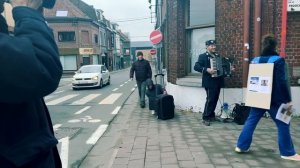 musicians performing in the street || belgium mouscron city