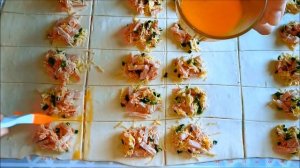 СЛОЕНЫЕ ПИРОЖКИ с Ветчиной, Сыром и Зелёным Луком! ОСТАЛАСЬ НАЧИНКА - НЕ БЕДА!