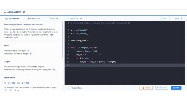 Armstrong numbers between two intervals | Assignment 15 | NxtWave CCBP | Python Coding | Python Tip