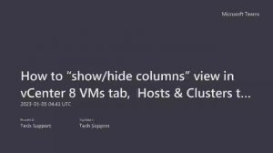 How to “show hide columns” view in vCenter 8 VMs tab, Hosts & Clusters tab, Networks, Datastores?