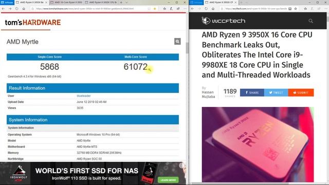 라이젠 3세대 3950X vs 인텔 i9-9980XE 최강등급 CPU성능비교입니다!( Ryzen 3950X vs Intel i9-9980XE) смотреть онлайн