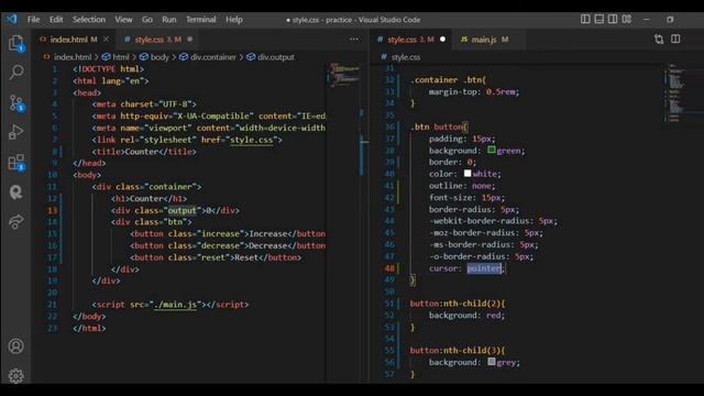 Counter Using HTML CSS & JavaScript