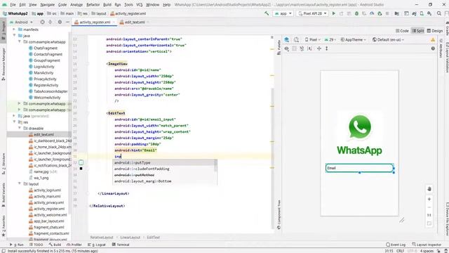 Разработка Whatsapp на языке java. Часть 7. Экран регистрации через Email. смотреть онлайн