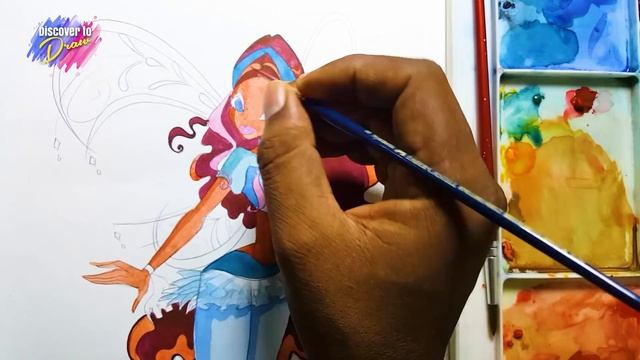 How to draw winx club ✤ Aisha ✤ believix Fairy Form Slow mode смотреть онлайн