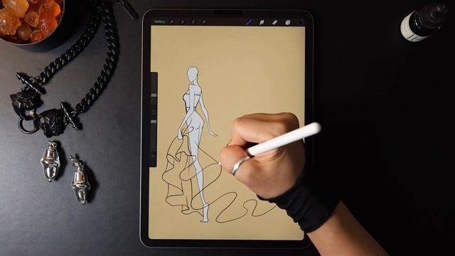 Procreate Digital Fashion illustration Speed Drawing For Simple Dress | Apple Pencil | iPad Pro смотреть онлайн