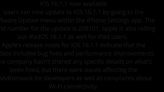 Apple releases iOS 16.1.1 Apple Talk (News)