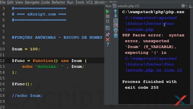 Curso de PHP - Aula 77 - Escopo de nomes das funções anônimas - eXcript смотреть онлайн