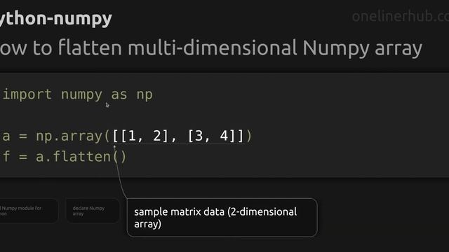 How to flatten multi-dimensional Numpy array смотреть онлайн