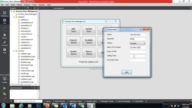 Grocery Store Management in QT C++ | CppBuzz