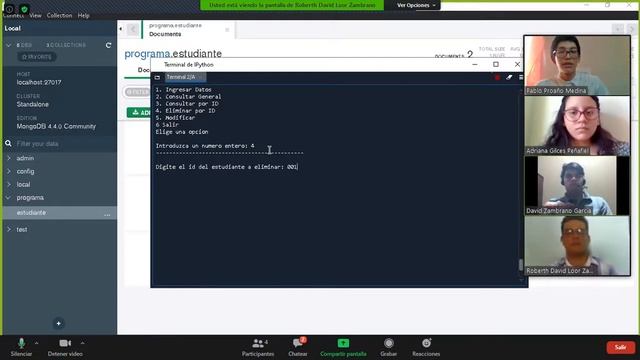 Sistema de registros de notas de estudiantes utilizando la base de datos MongoDB